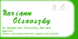 mariann olsovszky business card